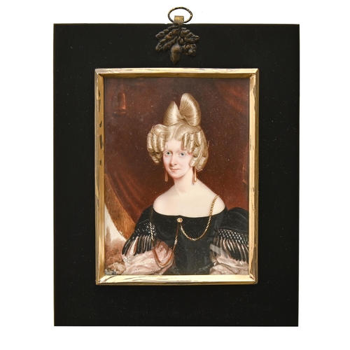 655 - Charles Foot Tayler (1794-1853) - Portrait Miniature of a Lady, called Miss E C Vines, bust length, ... 