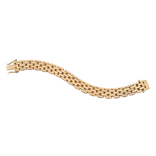 66 - A gold bracelet, of five rows of chain links, 17cm l, Birmingham 1967, 41g