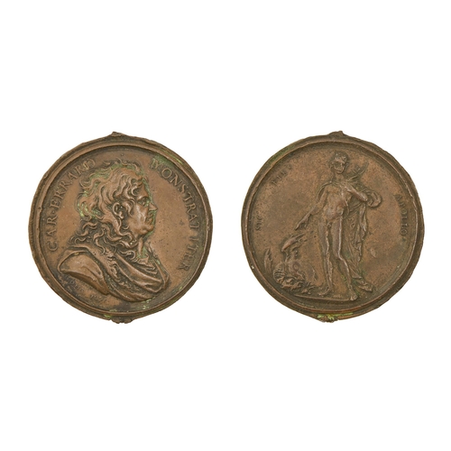 666 - Medallion, Art. Charles Errard the Younger (1606-1689), cast bronze medal by Jean-Jacques Clérion, R... 