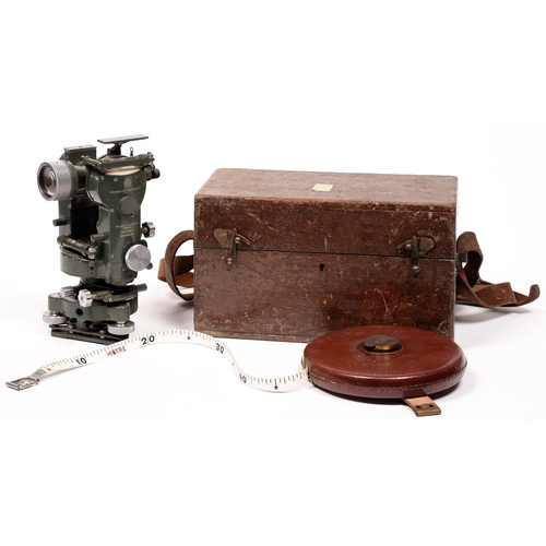 769 - A Hilger and Watts Microptic theodolite, No.67980, in fitted mahogany case with leather strap, mid 2... 