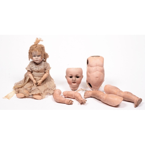 771 - An Armand Marseille bisque headed German composition doll, early 20th c, and a later German doll (2)... 