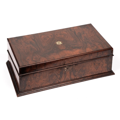 799 - A Victorian rosewood writing box, with fitted interior, 51cm w