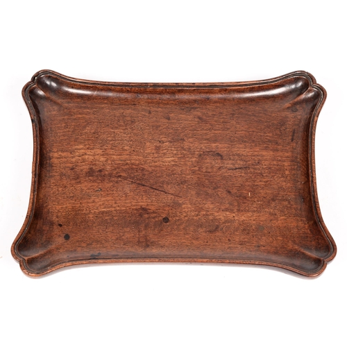 804 - A mahogany tray, c.1800, 29.5cm l