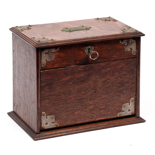 848 - A Victorian oak stationery box, with fitted interior, 23cm h