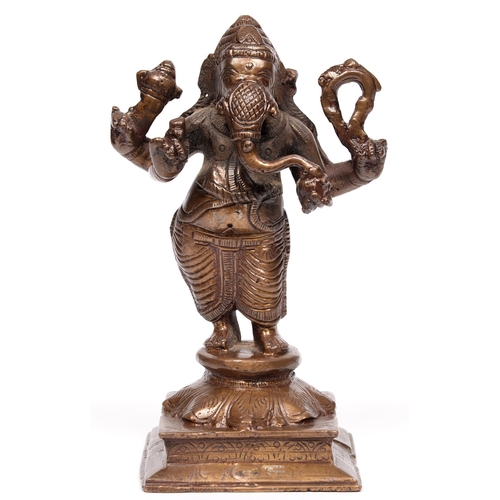 868 - An Indian bronze sculpture of Ganesh, 19cm h