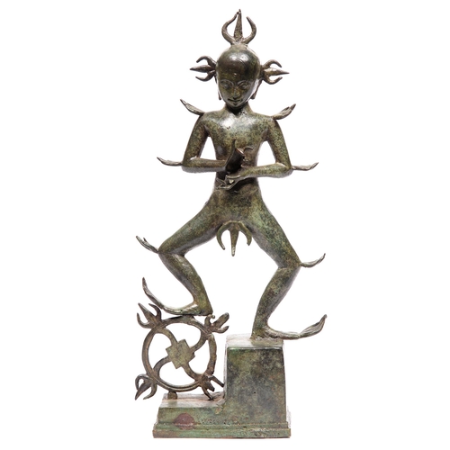 869 - An Indian cast bronze statuette of Shiva, 38cm