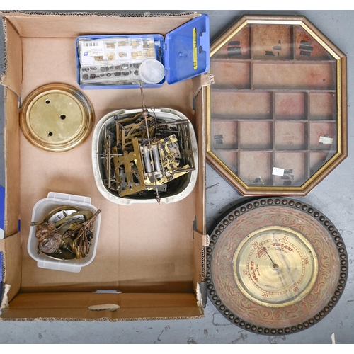 902 - Miscellaneous clocks and clock parts, including 1930s oak mantle clocks, brass anniversary clocks, V... 