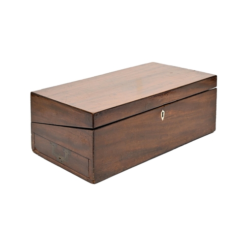 915 - A Victorian mahogany writing box, with fitted interior, 47.5cm l