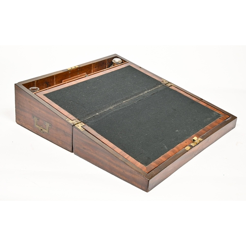 915 - A Victorian mahogany writing box, with fitted interior, 47.5cm l