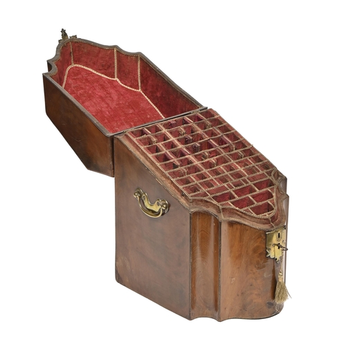 916 - A George III brass-mounted mahogany cutlery box, with divided interior, 36cm x 25cm x 30cm... 