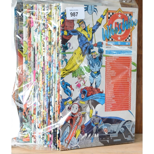 987 - Comic Books. DC, 1980s and later: Who's Who: The Definitive Directory of the DC Universe, volumes I-... 