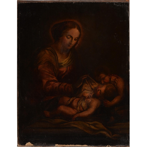 994 - North European School, 19th c - Madonna and Child, oil on canvas, 61 x 46.5cm