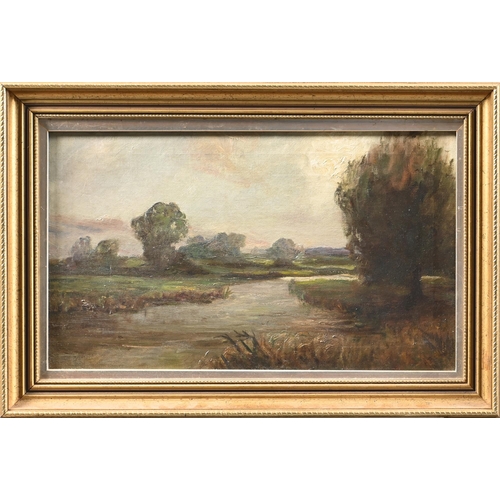 997 - Nottingham School, 19th c - A Bend in the River, oil on canvas, 29 x 49cm and English School, 19th c... 