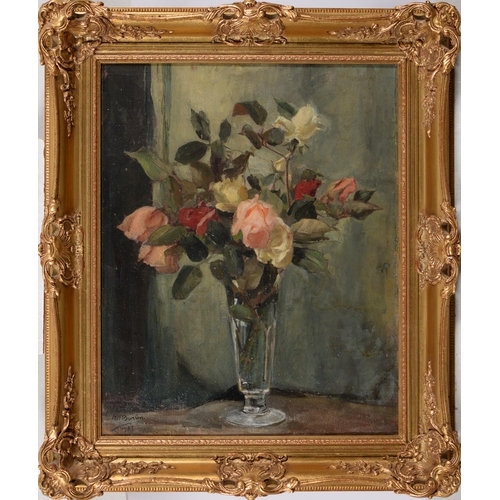 1051 - Alice Mary Burton RBA (1892-1973) - Roses,  signed and dated 1965, oil on canvas, 50 x 40cm... 