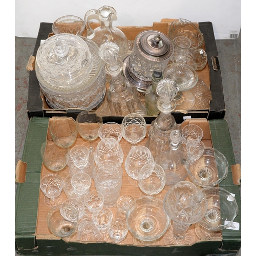 1404 - Miscellaneous cut and other glassware, including decanters, etc