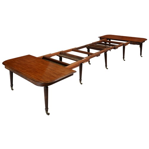 1242 - A mahogany 'Imperial' dining table, attributable to Gillows of Lancaster, c.1830, the figured top wi... 