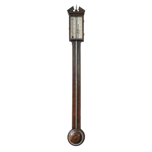 918 - A George IV mahogany cistern barometerm  Cattelli & Co, Hereford, the silvered register with alc... 