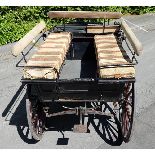 934 - Horse drawn vehicle. A four-wheeled open carriage, waggonette, Northern European c. late 19th c, the... 