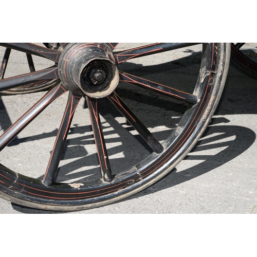 934 - Horse drawn vehicle. A four-wheeled open carriage, waggonette, Northern European c. late 19th c, the... 