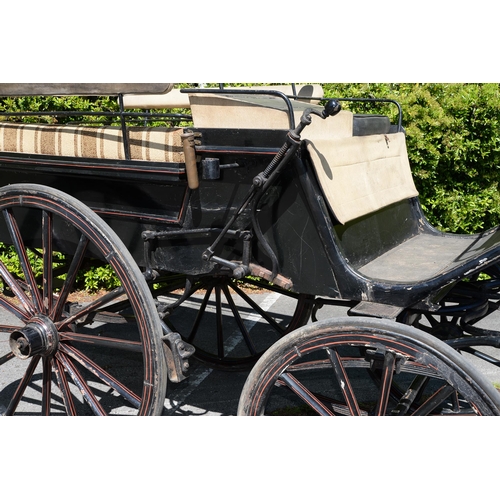 934 - Horse drawn vehicle. A four-wheeled open carriage, waggonette, Northern European c. late 19th c, the... 