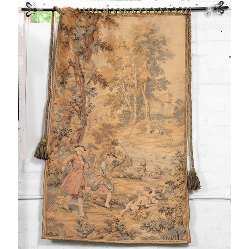 666A - A Belgian machine woven hunting tapestry, early 20th c, 136cm x 88cm