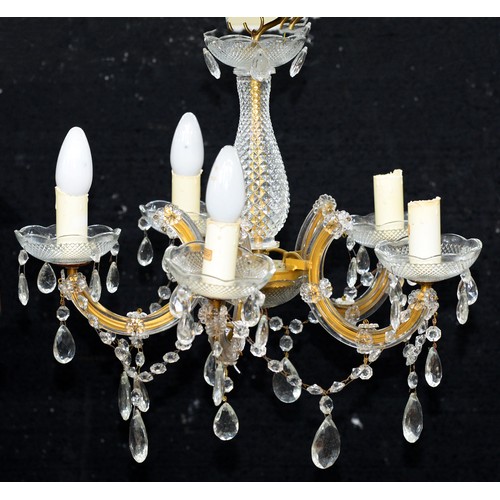 1338 - Miscellaneous chandeliers and light fittings, including, a giltmetal five light chandelier, late 20t... 