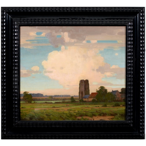 1001 - William Knight (1872-1958)  - The Ruined Tower,  signed, oil on canvas 45cm x 50cm