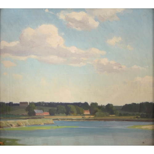 1002 - William Knight (1872-1958), A Bright August Morning,  signed, signed again and inscribed on the arti... 