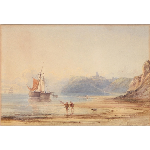 1005 - Anthony Vandyke Copely Fielding (1787-1855) - Coastal Landscape Whitby signed and dated 1843, waterc... 