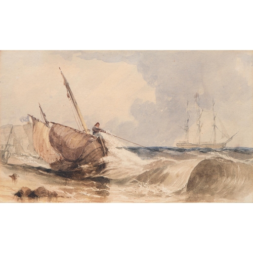 1008 - Samuel Owen (1768-1859) Coastal Scene of Dover, watercolour, 13cm x 22cm, and a contemporary 19th ce... 