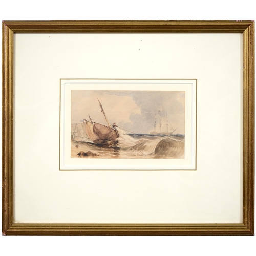 1008 - Samuel Owen (1768-1859) Coastal Scene of Dover, watercolour, 13cm x 22cm, and a contemporary 19th ce... 