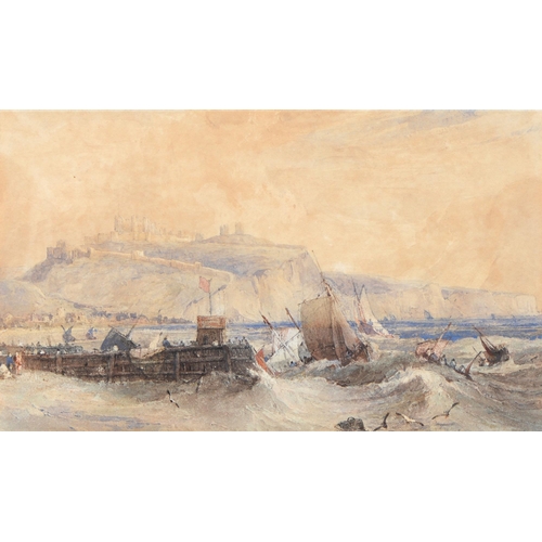 1008 - Samuel Owen (1768-1859) Coastal Scene of Dover, watercolour, 13cm x 22cm, and a contemporary 19th ce... 