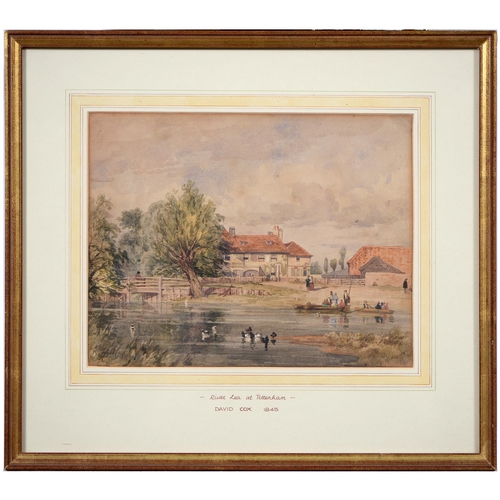 1009 - English School, 19th century - River Lea at Tottenham, signed and dated 1845, titled mount, watercol... 