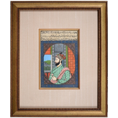 1010 - Delhi School - Miniatures of Shah Jahan and Mumtaz Mahal, possibly leaves from a manuscript, gouache... 