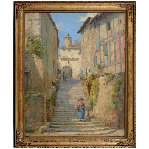 1019 - Percy Robert Craft RBA (1856-1934) - Escalier du Pater Cordes, France, signed, signed again and insc... 