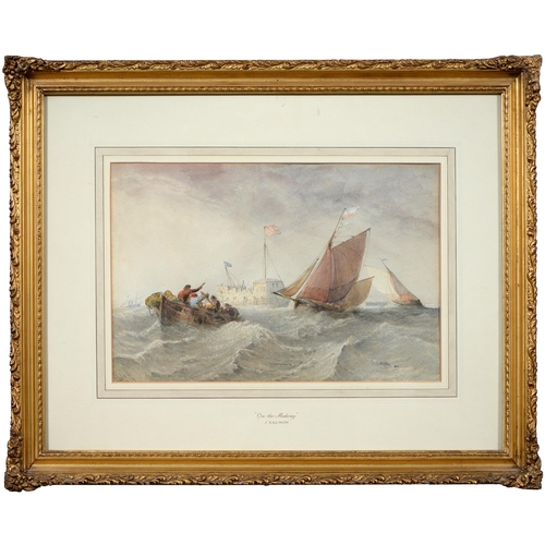 1023 - John Francis Salmon (1808-1886) - A Fishing Boat and other vessels on the River Medway, signed and d... 