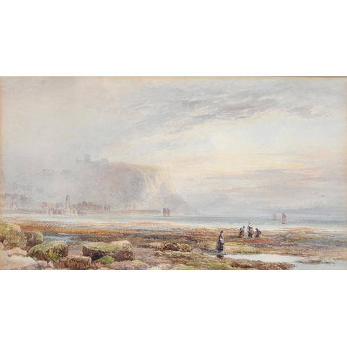 1026 - William Bennett (1811-1871) - Mussel Gatherers in Scarborough Bay, signed and dated 1867, watercolou... 