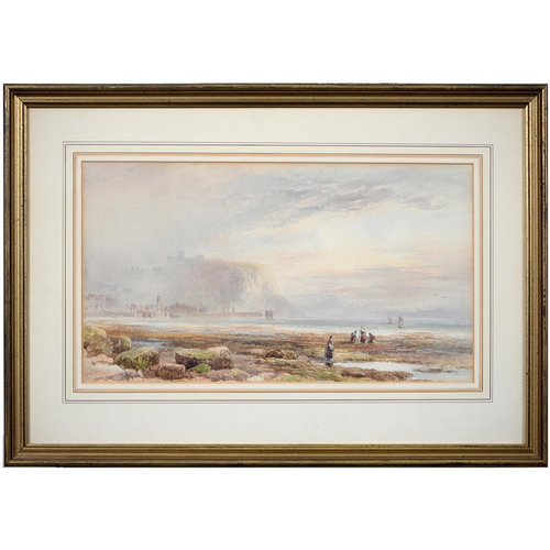 1026 - William Bennett (1811-1871) - Mussel Gatherers in Scarborough Bay, signed and dated 1867, watercolou... 