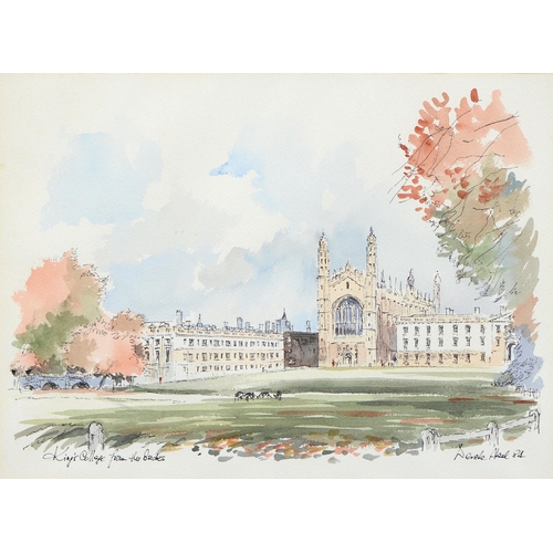 1030 - Derek Abel (1925-2008) - King's College from The Backs, Cambridge, signed and titled, watercolour an... 