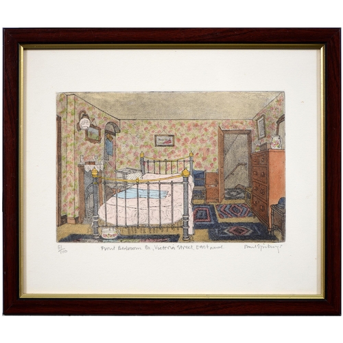 1040 - Paul Spikings, late 20th c - D.H. Lawrence's House, Eastwood, a set of four, signed, titled and mixe... 