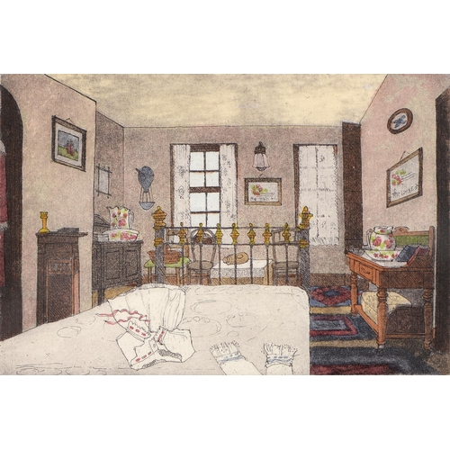 1040 - Paul Spikings, late 20th c - D.H. Lawrence's House, Eastwood, a set of four, signed, titled and mixe... 