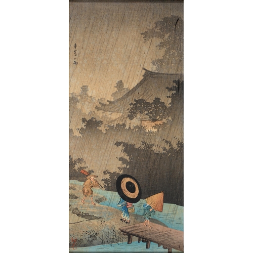 1042 - Fujimaro Kitagawa (1790-1850) - Outing in the Snow Storm, woodblock from the edition made in 1924, 3... 