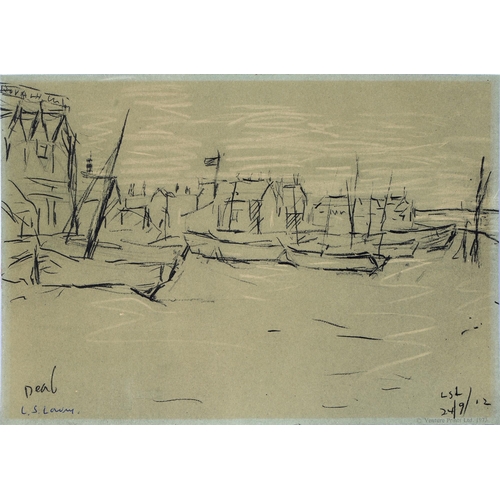 1055 - Laurence Stephen Lowry RA (1887-1976) - Deal, reproduction published by Venture Prints, 1973, in an ... 