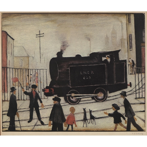 1056 - Laurence Stephen Lowry RA (1887-1976) Level Crossing [Burton-on-Trent], reproduction printed in colo... 