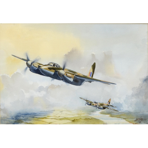 1069 - A.R. Potter, 20th c -   De Havilland Mosquitos, signed and dated 98, watercolour, 34 x 49cm... 