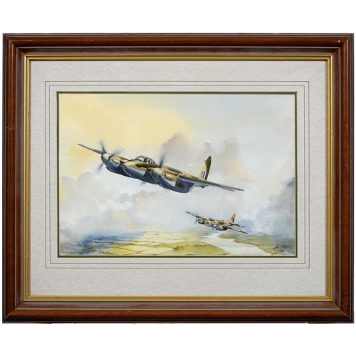 1069 - A.R. Potter, 20th c -   De Havilland Mosquitos, signed and dated 98, watercolour, 34 x 49cm... 