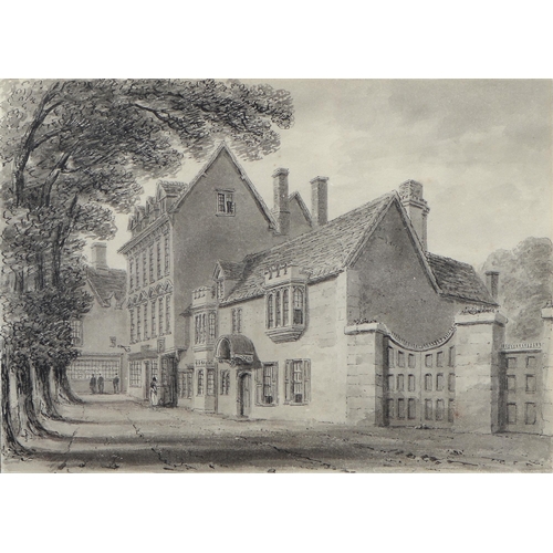 1071 - John Chessell Buckler (1793-1894) - An Ancient House and The Greyhound Inn, in the Gravel Walk, Oxfo... 