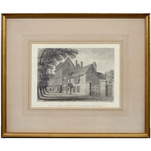 1071 - John Chessell Buckler (1793-1894) - An Ancient House and The Greyhound Inn, in the Gravel Walk, Oxfo... 