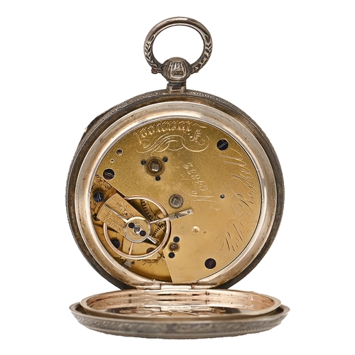 109 - A Victorian silver lady's watch, Robert Roskell Liverpool, no 64832, with three-quarter plate moveme... 