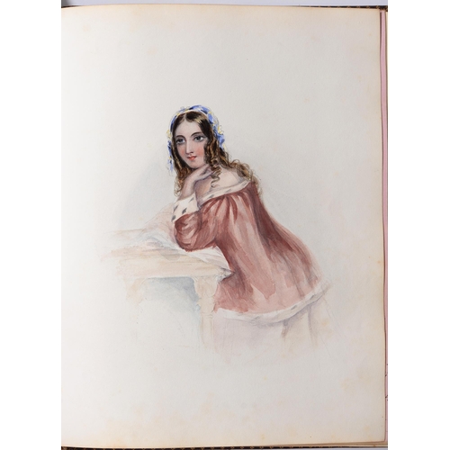 1090A - Rebecca Dulcibella Orpen (1830-1923) of Baddesley Clinton - Abum, of pencil drawings and watercolour... 